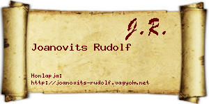Joanovits Rudolf névjegykártya